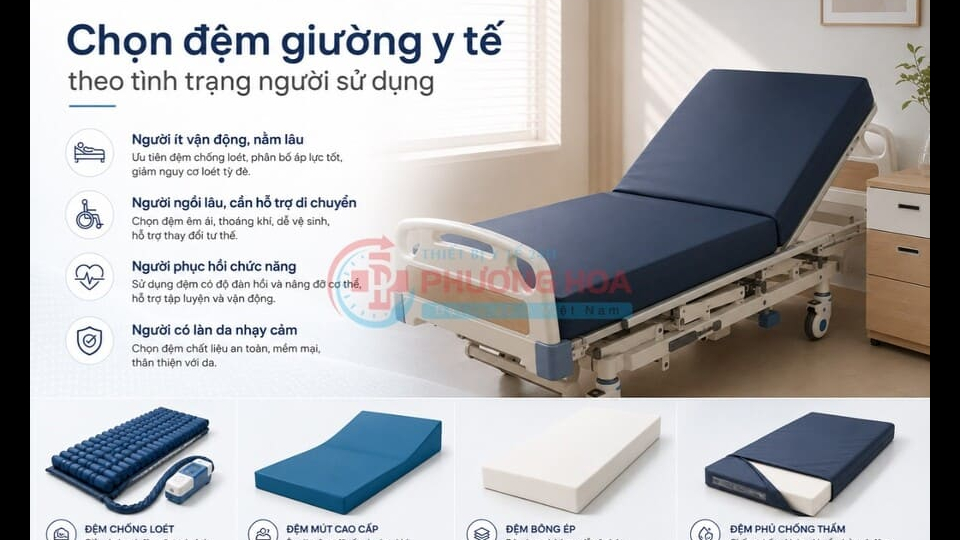 Cách chọn đệm giường y tế phù hợp với nhu cầu